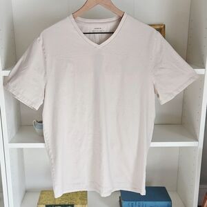 Vince Pima Cotton V Neck Short Sleeve T Shirt Womens L Blush